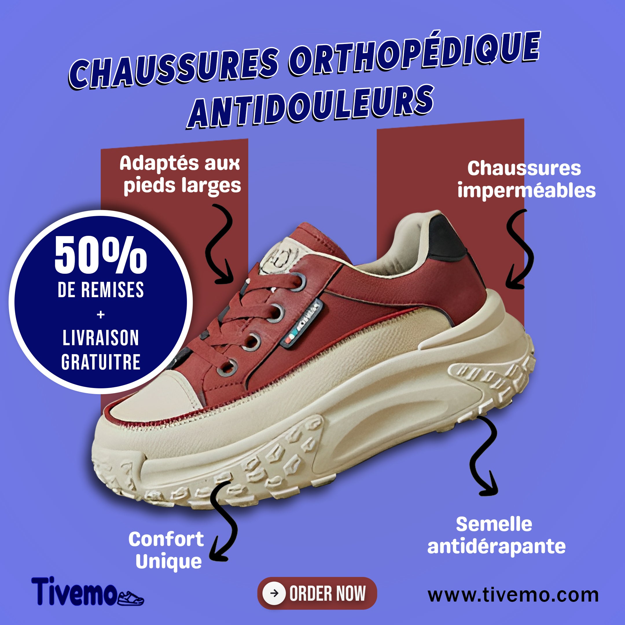 Chaussures Orthopédiques Décontractées à la mode pour Femmes